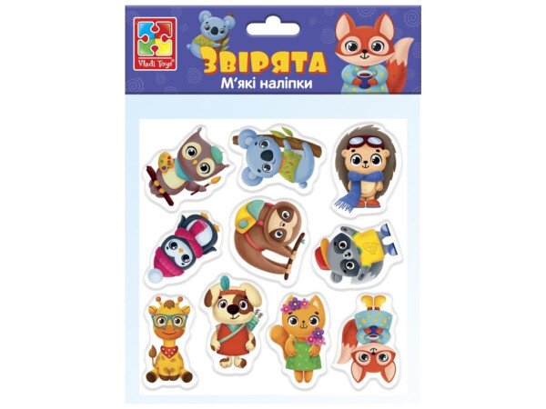 Купить Набор для творчества "Мягкие наклейки. Зверята" Vladi Toys VT4210-10 Разноцветный Артикул: 4820234763528 Фото №1