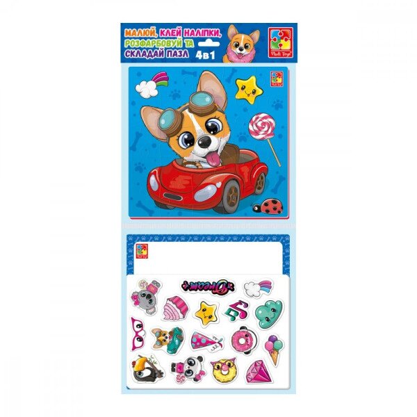 Набор для творчества 4 в 1 &quot;Веселые зверушки&quot; Vladi Toys VT4210-16 (4820234765225)