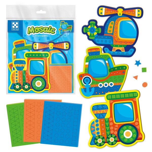 Купити Набір для творчості м'яка мозаїка "Транспорт" Vladi Toys VT4511-10 (4820234764631) Артикул: 4820234764631 Фото №1