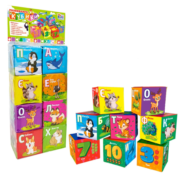 Набір м&#039;яких кубиків &quot;Тварини&quot; 4FUN GAME CLUB 40413 6 шт (6945717412125)