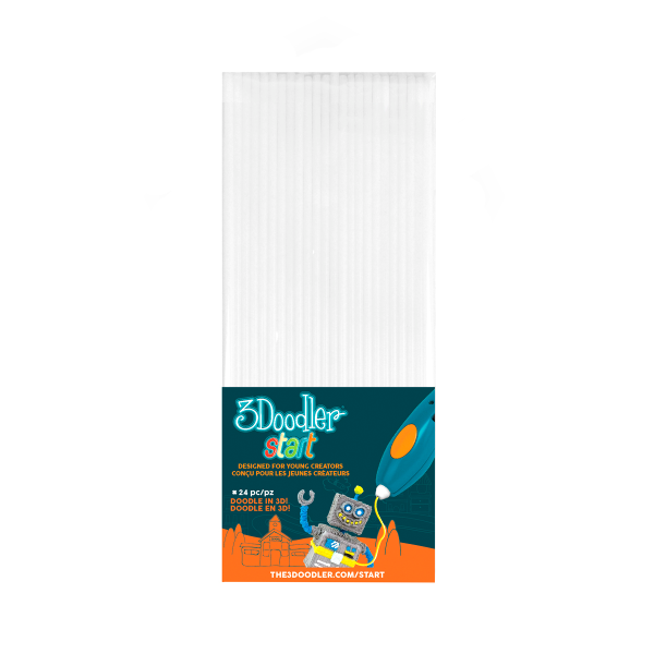 Набір стрижнів для 3D-ручки 3Doodler Start 3DS-ECO01-WHITE-24 24 шт. Білий