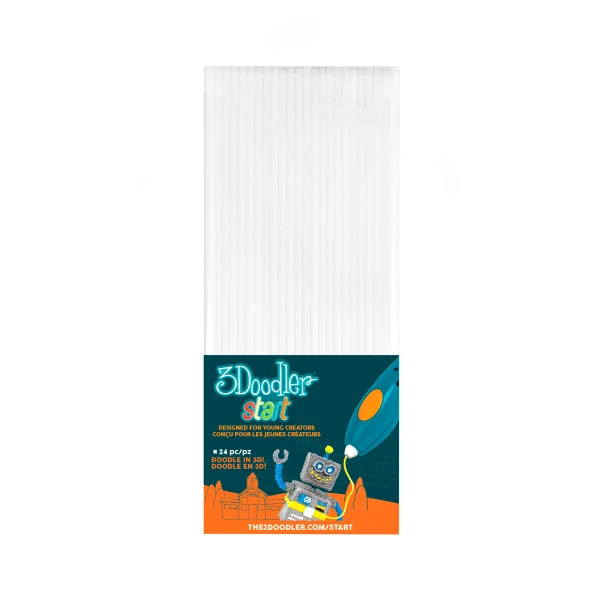 Набір стрижнів для 3D-ручки 3Doodler Start 3DS-ECO01-WHITE-24 24 шт. Білий