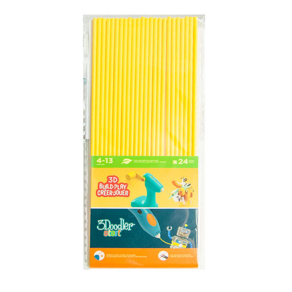 Набір стрижнів для 3D-ручки 3Doodler Start 3DS-ECO04-YELLOW-24 24 шт. Жовтий