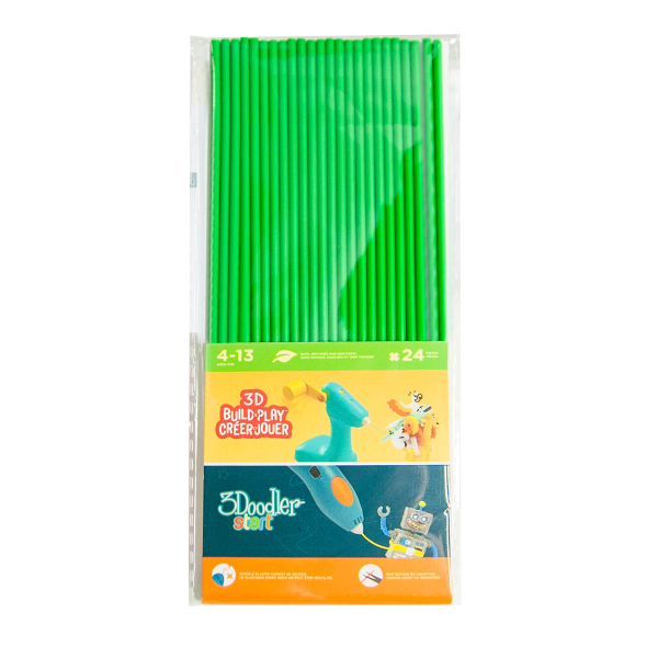 Набір стрижнів для 3D-ручки 3Doodler Start 3DS-ECO07-GREEN-24 24 шт. Зелений