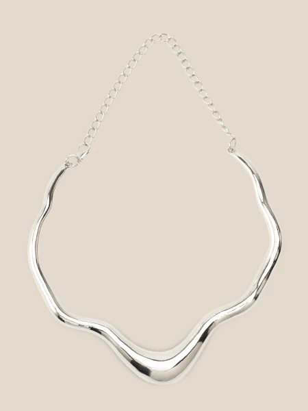 Купить Ожерелье женское "Sculptural metal" LAWA WTJ02611 Серебряный Артикул: 2000999642579 Фото №1