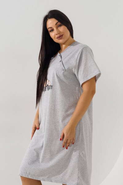 Купить Ночная рубашка для кормящих Betul 3187 2XL Серый Артикул: 2000990960450 Фото №4