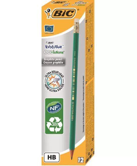 Купити Олівець BIC Evolution 880332 924 655 HB з гумкою (3086123275133)(SC) Артикул: 3086123275133 Фото №2