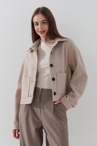 Купить Пальто однотонное женское On me 5288 XL Молочный Артикул: 2000990886545 Фото №4
