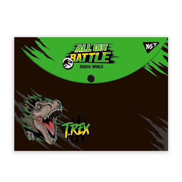 Папка-конверт YES 5060934562499 A4 Jurassic World на кнопці (5060934562499)(SC)