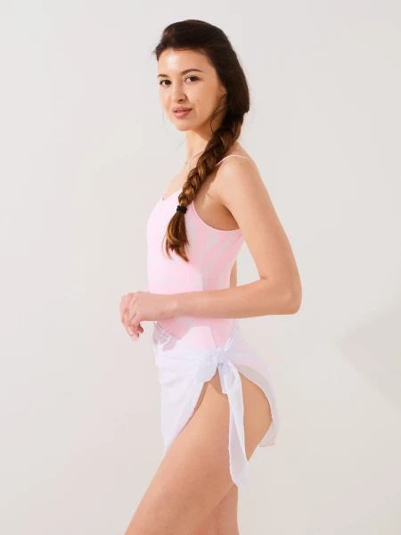 Купити Туніка пляжна однотонна жіноча GENUA 6613 One Size Білий Артикул: 2000990926586 Фото №3