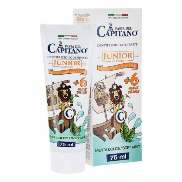 Pasta Del Capitano зубная паста Junior Soft Mint 6+ 75 мл (8002140035401A)