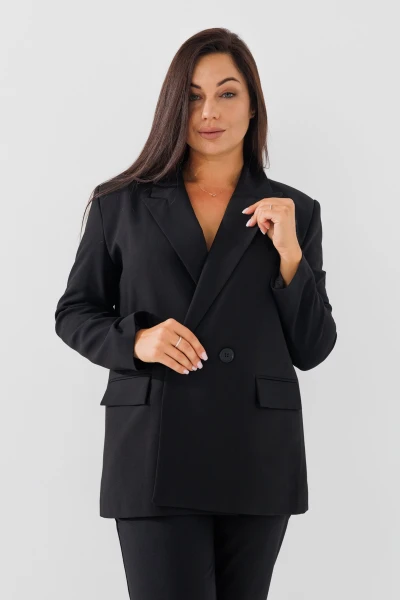 Пиджак однотонный женский Karol 4949-B 2XL Черный (2000990146373D)