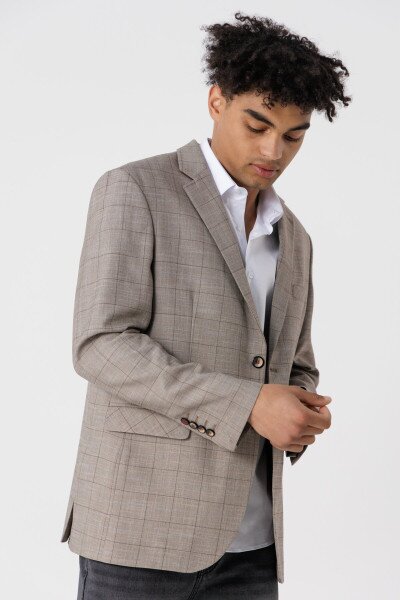 Купити Піджак з візерунком чоловічий Redpolo 493 48 Коричневий (2000990484451D) Артикул: 2000990484451 Фото №3