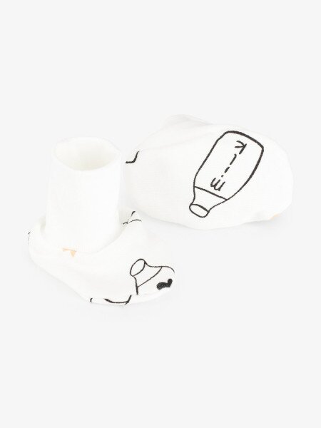 Купить Пинетки для малышей на манжете "Milk" 915310м 0-3 месяца Белый Артикул: 4821111446053 Фото №1