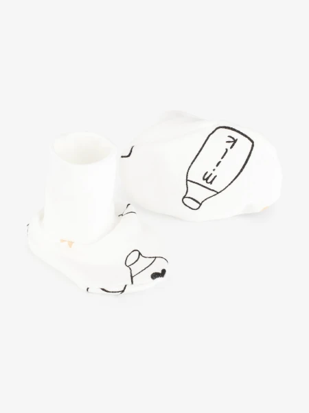 Купить Пинетки для малышей на манжете "Milk" 915310м 0-3 месяца Белый Артикул: 4821111446053 Фото №1