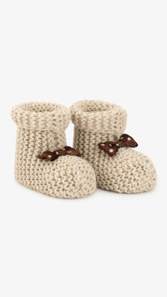 Купить Пинетки вязаные для мальчика Very Socks 140 0-1 год Бежевый Артикул: 2000999408168 Фото №1