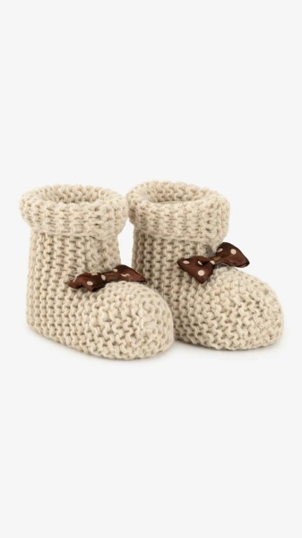 Купить Пинетки вязаные для мальчика Very Socks 140 0-1 год Бежевый Артикул: 2000999408168 Фото №1