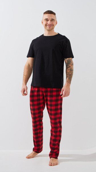 Купить Пижама мужская Siyahinci 9849 S Черно-красный Артикул: 2000999517761 Фото №1