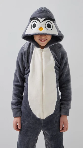 Купить Пижама кигуруми для мальчика Dexters d417 Owl 116-122 см Серый Артикул: 2000999365515 Фото №2