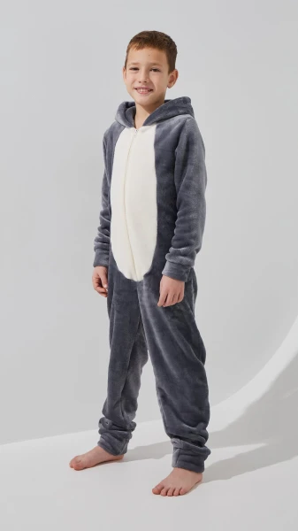 Купить Пижама кигуруми для мальчика Dexters d417 Owl 116-122 см Серый Артикул: 2000999365515 Фото №3