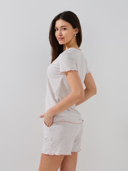 Купити Піжама жіноча Nicoletta S 45034 Бежевий Артикул: 2000999576461 Фото №4