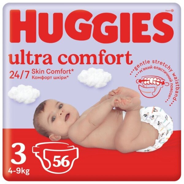 Підгузки Huggies Ultra Comfort 3 Jumbo 4-9 кг 56 шт. (5029053567570)
