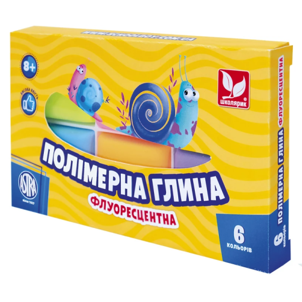 Полімерна флуорисцентна глина Школярик 83911902-UA 6 кольорів