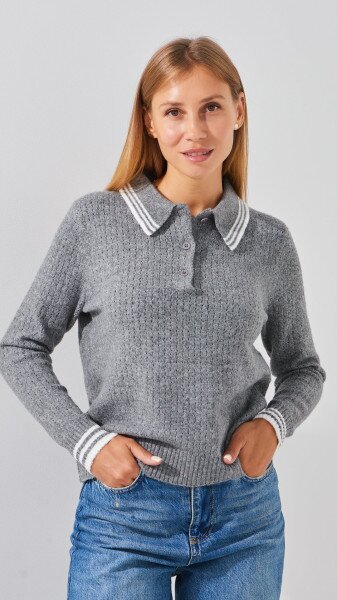 Поло однотонное женское On me ST2511 One Size Серый