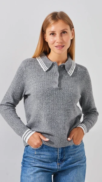 Поло однотонное женское On me ST2511 One Size Серый