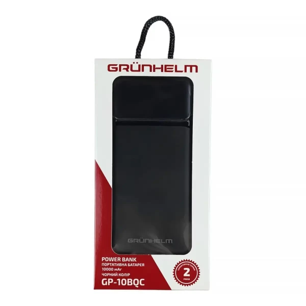 Купить Повербанк GRUNHELM GP-10BQC 10000 mAh; быстрая зарядка 22.5W Черный Артикул: 6990001375273 Фото №3