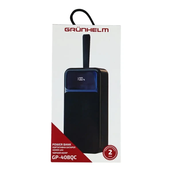 Купить Повербанк GRUNHELM GP-40BQC 40.000 mAh; быстрая зарядка 22.5W Черный Артикул: 6990001375372 Фото №3