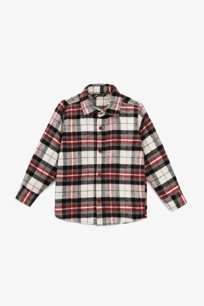 Рубашка с узором для мальчика Moda arpol DN2500 92 см Бордовый
