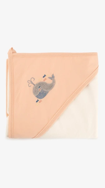 Купити Рушник Unisex з кутком для малюка Ramel 319 80 х 90 см Персиковий Артикул: 2000999332180 Фото №3