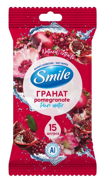 Серветка волога SMILE 42224922 Daily Гранат 15 шт. (4820048481977A)