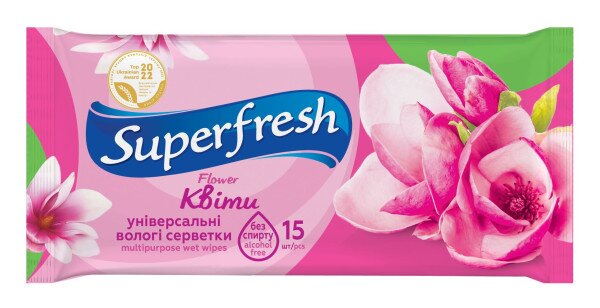 Серветка волога Superfresh 42215169 Flower 15 шт. (4823071613490A)