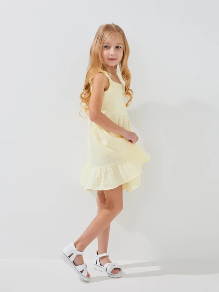 Купить Сарафан для девочки Aura Style 5005-1 116 см Желтый Артикул: 2000999546556 Фото №3