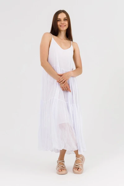 Сарафан однотонний жіночий 71902 One size Білий (2000990508539S)