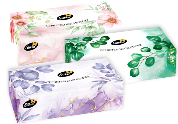 Купить Салфетки бумажные в коробке "Natural микс" Silken FS43215010 Разноцветный Артикул: 4820280690069 Фото №1