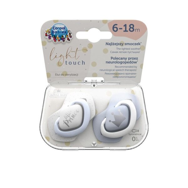 Купить Пустышка силиконовая ROYAL BABY 2 шт. Canpol babies 22/650_blu Голубой Артикул: 5903407993492 Фото №1