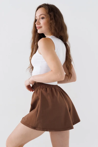 Купить Шорты трикотажные однотонные женские LAWA WBC02410 XS Мокко Артикул: 2000990691620 Фото №2