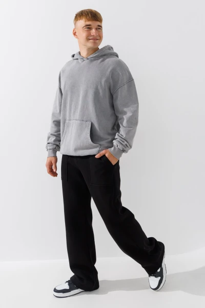 Купить Брюки однотонные прямые мужские 2409 L Черный Артикул: 2000990796332 Фото №3