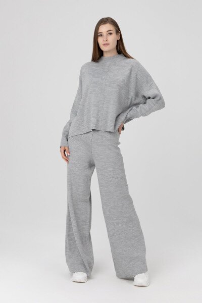 Штани палаццо однотонні жіночі Femme 1010 One Size Світло-сірий (2000989871002D)