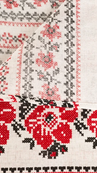 Купити Скатертина лляна для круглого столу "Сірий орнамент"1.5 х 1.5 м SD15876 Різнокольоровий Артикул: 2800000157647 Фото №2