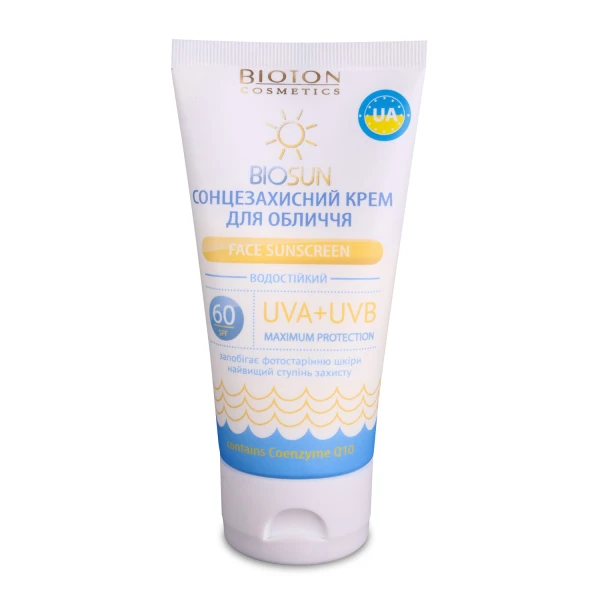 Сонцезахисний крем для обличчя SPF 60 Bioton 50 мл