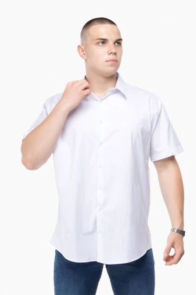 Рубашка классическая однотонная мужская Redpolo 3785 5XL Белый (2000989848028S)