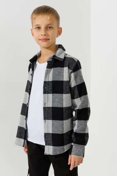 Сорочка з візерунком для хлопчика Moda arpol DN1114 146 см Чорний