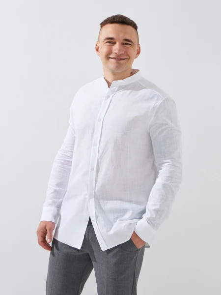 Купить Рубашка однотонная мужская GENUA G01218-0010 XL Белый Артикул: 2000999520648