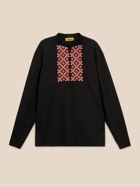 Купить Рубашка вышиванка мужская LAWA E-MB02305 M Черный Артикул: 2000999589867 Фото №1