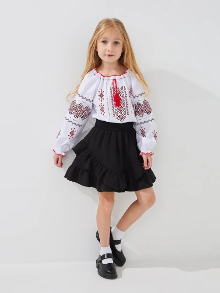 Купити Сорочка вишиванка для дівчинки Козачок МАРТА 98 см Червоний Артикул: 2000999401428 Фото №2