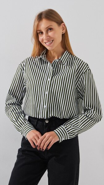 Купить Рубашка с узором женская LAWA WTC02360 XS Хаки Артикул: 2000999340314 Фото №1
